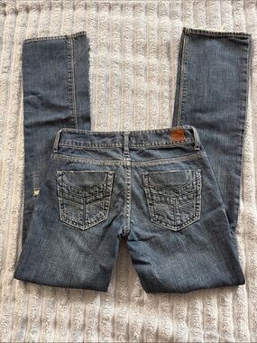 Vintage Y2K American Eagle Low-Rise Straight Leg Jeans - Contrast Stitch
